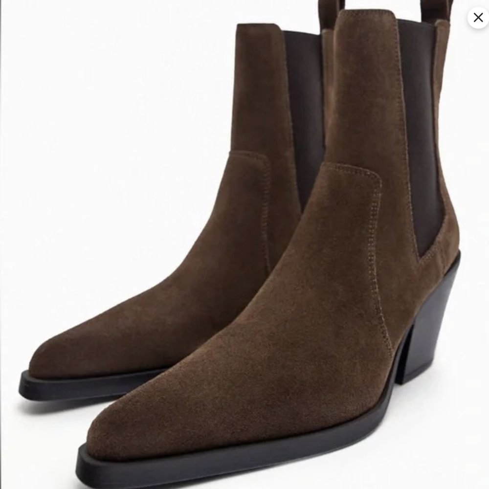 *NWOT* Zara Suede boots - chocolate brown